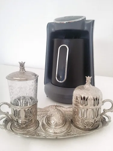 Miniatura 3 de Arzum Okka Minio - Máquina de café turco/griego automática, 120V UL EE. UU., 4 tazas, Negro/Oro