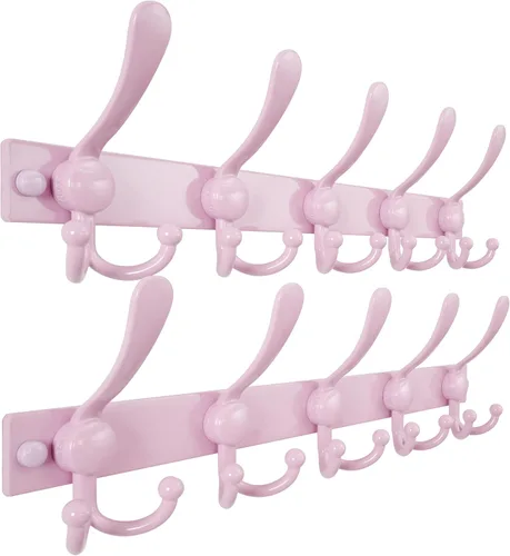 Miniatura 64 de Dseap - Perchero para montaje en pared, base resistente calibre 12 vs Flimsy de 0.039 pulgadas, ganchos sólidos antidesgarros, montaje en perno