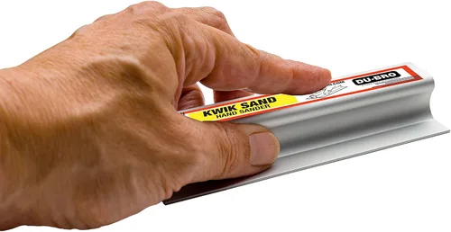 Miniatura 2 de Du-Bro Kwik Sand - Bloque de lijado de mano de aluminio ligero con cómodo agarre ergonómico, incluye 3 unidades de papel de lija autoadhesivo