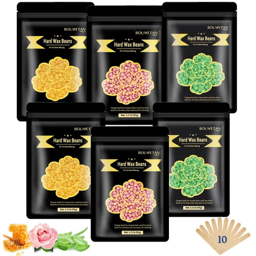 Miniatura 15 de Cuentas de cera dura, granos de cera de 2.2 libras para depilación, 10 paquetes de cuentas de cera multicolor para todo el cuerpo, cara, bikini