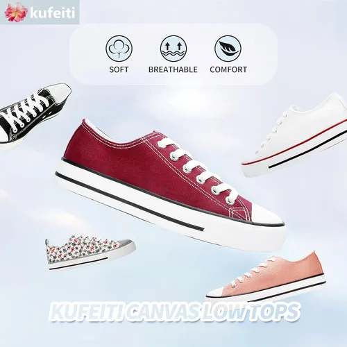 Miniatura 5 de kufeiti - Tenis para mujer diseño clásico bajo de lona tenis planos cómodos