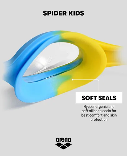 Miniatura 4 de ARENA Gafas de natación unisex Spider para niños y niñas de 2 a 5 años, lente antivaho sin espejo, correa fácil de usar, gafas sin fugas