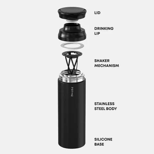 Miniatura 3 de FORME - Botella mezcladora agitadora, acero inoxidable con doble aislamiento a prueba de fugas, botella agitadora silenciosa para bebidas calientes