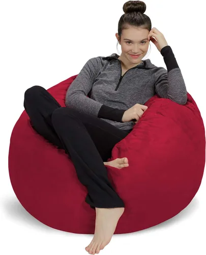 Miniatura 27 de Sofa Sack Funda para silla puff solamente, sin relleno, cómoda funda de repuesto para silla redonda, 5 pies, color carbón Carbón - Solo funda