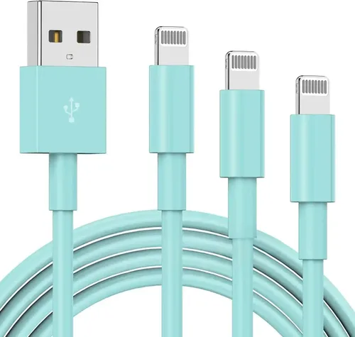 Miniatura 18 de TUMABER Paquete de 2 cables de carga para iPhone de 3 pies con certificación MFi de Apple, cable Lightning a USB de 3 pies, carga rápida de 2.4 A