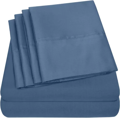 Miniatura 32 de Sábanas de cama tamaño California King – 6 piezas 1500 Supreme Collection Juego de sábanas de microfibra cepillada fina con bolsillos profundos Aqua