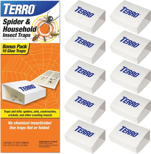 Miniatura 11 de TERRO T3206SR - Trampas no tóxicas para arañas, hormigas, cucarachas, ciempiés e insectos, incluye 12 trampas para insectos en interiores