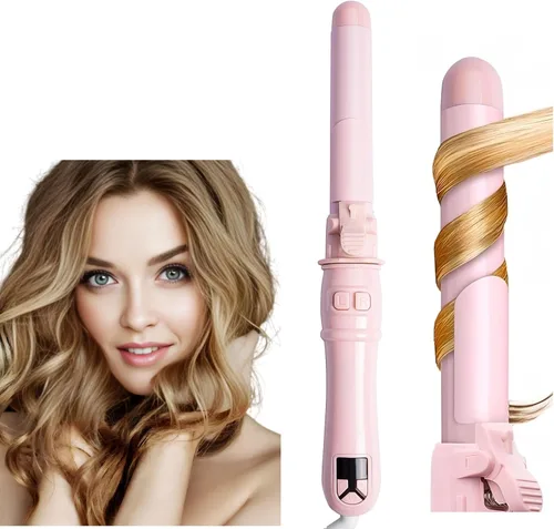 Varita rizador automática de 28mm/1.1 pulgadas con rotación, rizador de pelo profesional con pantalla LED, ondulador de cabello de calentamiento