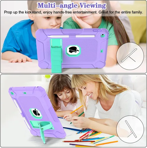 Miniatura 4 de Funda LTROP para iPad de 10.2 Pulgadas 9ª/ 8ª/ 7ª Generación (2021/2020/ 2019) con Soporte para Lápiz y Soporte, Funda Protectora Resistente Híbrida