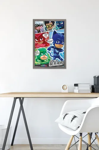 Miniatura 6 de Trends International PJ Masks - Póster de pared, 14.725 x 22.375 pulgadas, versión enmarcada de madera de granero