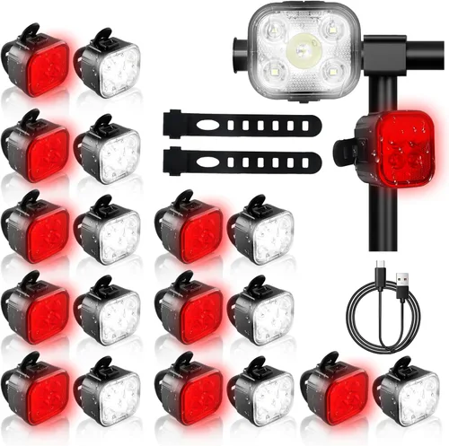 Miniatura 8 de KunHe Bike Lights for Night Riding USB Rechargeable Bike Lights Front and Rear 8+12 Modes Bike Light Set Bicycle Lights Headlight and Taillight Easy