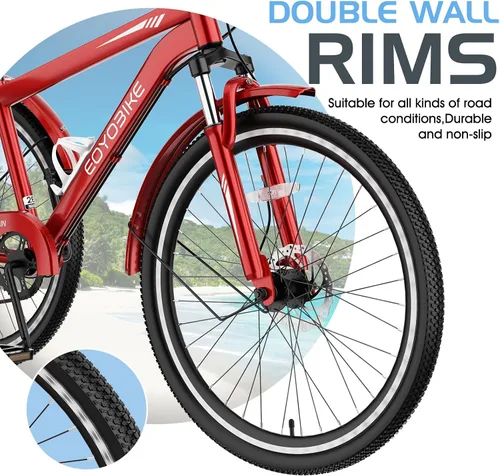 Miniatura 2 de Slsy Triciclo de montaña para adultos, bicicleta de tres ruedas de 7 velocidades, triciclos para adultos de 24/26 pulgadas para personas mayores