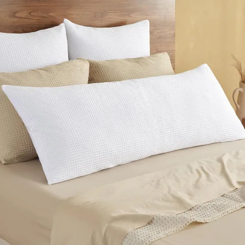 Miniatura 26 de PHF Funda de almohada 100% algodón con tejido de gofre, 18 x 18 pulgadas, sin relleno, paquete de 2 elegantes fundas de almohada cuadradas Gris claro