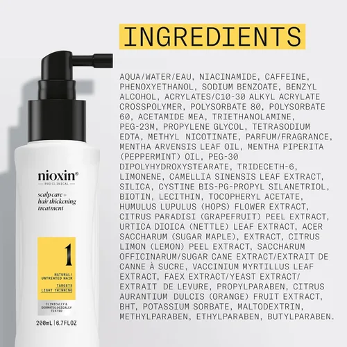 Miniatura 9 de Nioxin System 1 Scalp Care + Hair Thickening Leave-In Treatment For Natural Hair with Light Thinning Strengthen Against Damage & Breakage with