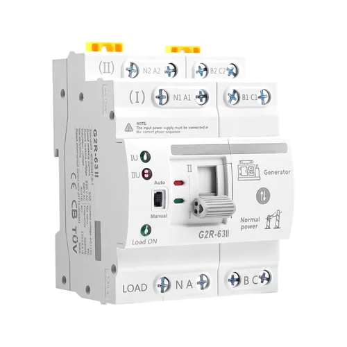 Miniatura 10 de Mini ATS AC Interruptor de transferencia automática/manual 2P 63A 110V, ATS de transferencia manual para fuente de alimentación ininterrumpida