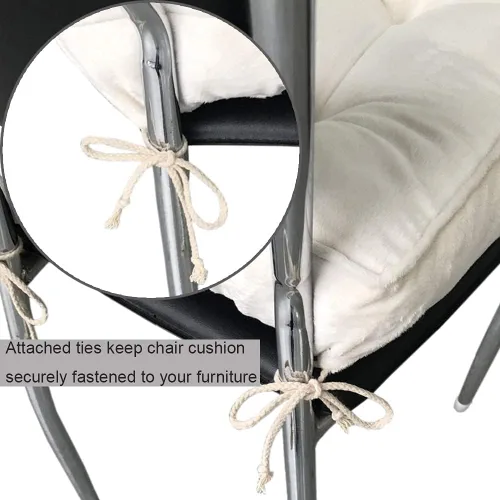 Miniatura 6 de Big Hippo Almohadillas cuadradas para silla con lazos, almohadillas de asiento suaves y gruesas para oficina, hogar o automóvil, 17 x 17 pulgadas