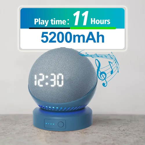 Miniatura 2 de Base de batería para Echo Dot 5ª generación portátil Echo Dot 4ª y Homepod Mini paquete de base de batería, no incluye el altavoz
