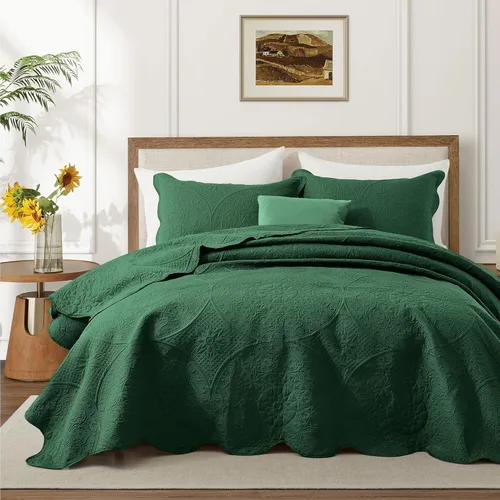 Miniatura 107 de IR Imperial Rooms Velvet Twin Quilt Bedspread Comforter Bedding Set 2 Pcs Diamond Pattern - (68"x86") Bedspread Coverlet + 1 Pillow Shams
