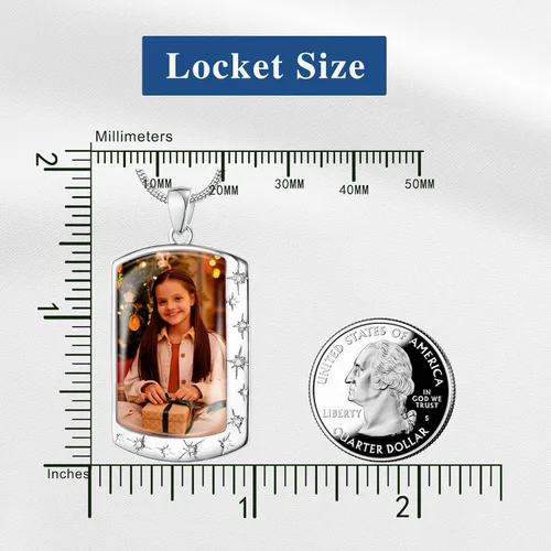 Miniatura 4 de Fanery Sue Necklace with Picture Inside, Picture Necklace Personalized Photo Custom Dog Tag Necklace Chain Jewelry Military Pendant Memorial Gifts