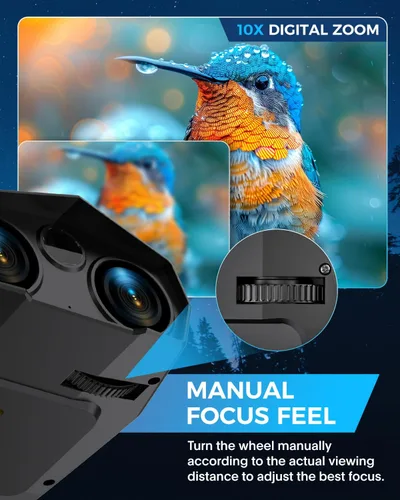 Miniatura 10 de Gafas de visión nocturna, prismáticos de visión nocturna para adultos, prismáticos infrarrojos recargables de 5000 mAh con pantalla grande de 3