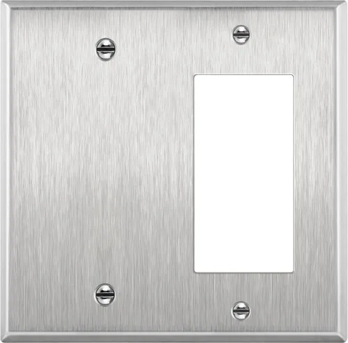 Miniatura 9 de ENERLITES - Placa de pared combinada para interruptor de vaivén decorativo/toma de corriente en blanco, tamaño estándar, cubierta de interruptor