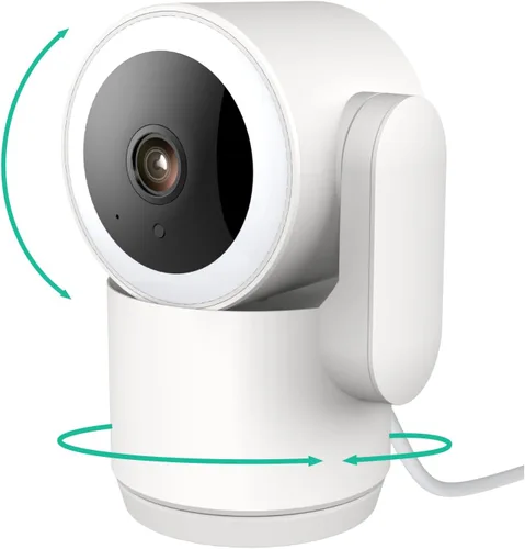 Luna 2K Cámaras interiores para seguridad del hogar, WiFi de 2.4 GHz y 5 GHz, inclinación panorámica de 360 grados, foco integrado, seguimiento V3