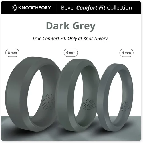 Miniatura 30 de Knot Theory - Anillo de boda de silicón para hombres y mujeres Anillos de goma finos de calidad superior con gran estilo, comodidad; son ideales