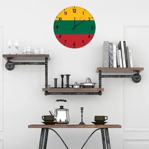 Miniatura 398 de Cheyan Reloj de pared con bandera de Canadá de 12 pulgadas, silencioso, sin tictac, de PVC, funciona con pilas, reloj redondo decorativo, regalo