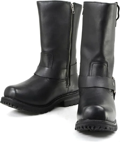 Miniatura 3 de Milwaukee Leather Botas impermeables para hombre, negras, de 11 pulgadas de ancho con puntera cuadrada, con arnés y cremallera MBM9061WP - 7W