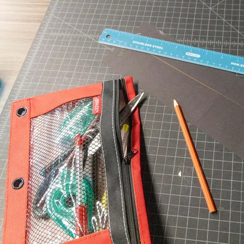 Miniatura 6 de BAZIC Products Estuche para lápices de 3 anillos con agujeros de anillos reforzados con remaches, bolsas de malla de colores surtidos con cremallera