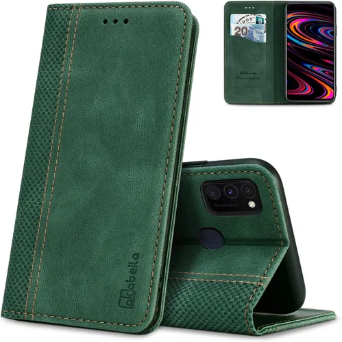 Miniatura 45 de AKABEILA Para Samsung A5 2017 Cartera Funda de Tarjeta de Crédito Titular Cierre Magnético Kickstand PU Cuero A Prueba de Golpes Flip Folio Libro