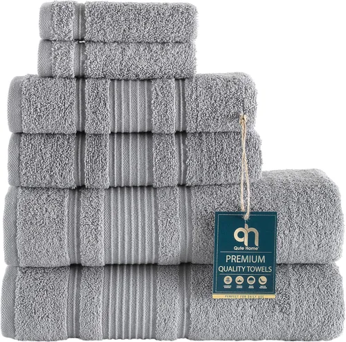 Miniatura 23 de Juego de 4 toallas de baño, 100% algodón turco prémium, toallas turcas de alta calidad para baño, de secado rápido, suaves y absorbentes, incluye 4