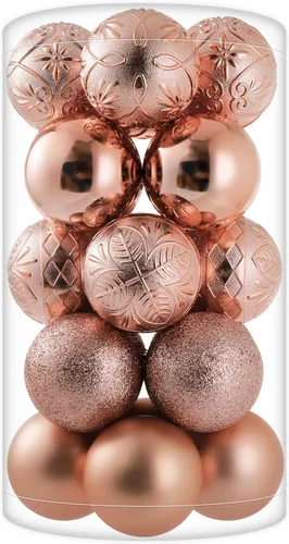 Miniatura 48 de 34 piezas Adornos de bola de Navidad azul bebé irrompibles de plástico para árbol de Navidad, decoraciones para fiesta de Navidad, oficina en casa