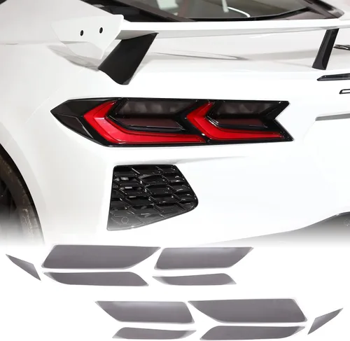 Miniatura 2 de Película de luz trasera precortada de tinte de humo compatible con Chevrolet Chevy Corvette C8 2020 2021 2022 2023, calcomanías adhesivas de luces