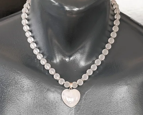Miniatura 42 de Colgante de corazón de aventurina natural, Collar de cuentas de aventurina genuina, Collar de piedra verde, Collar de piedras preciosas, Cuentas