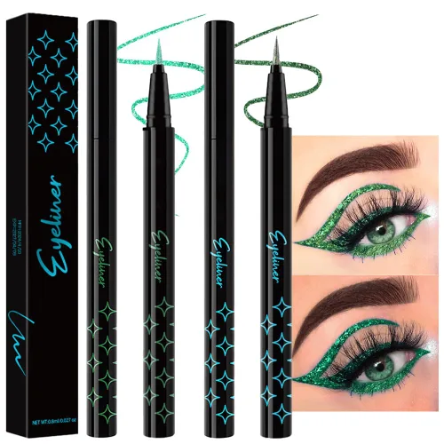 Miniatura 24 de evpct Delineador de ojos líquido cromático dúo, con purpurina de bronceador rosa, destello metálico brillante, sombra de ojos en lápiz, cambio