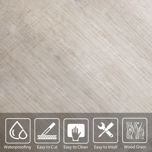 Miniatura 7 de W&S - 24 azulejos de madera envejecida beige para salpicaduras, azulejos de aspecto de madera para caravana, sala de estar, pared de acento, paneles