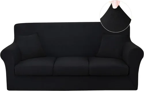 Miniatura 17 de JQinHome Funda elástica para sofá de 2 piezas Fundas para sofá, funda para sillón con funda de cojín separada para silla, protector de muebles