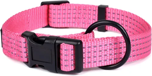Miniatura 33 de Mile High Life Collar para perro Collares reflectantes de nailon para perros Collares ligeros para cachorros Collares rosados para perros 3