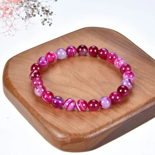 Miniatura 2 de Cherry Tree Collection brazalete elástico con cuentas de gemas redondas de 516pulgada.