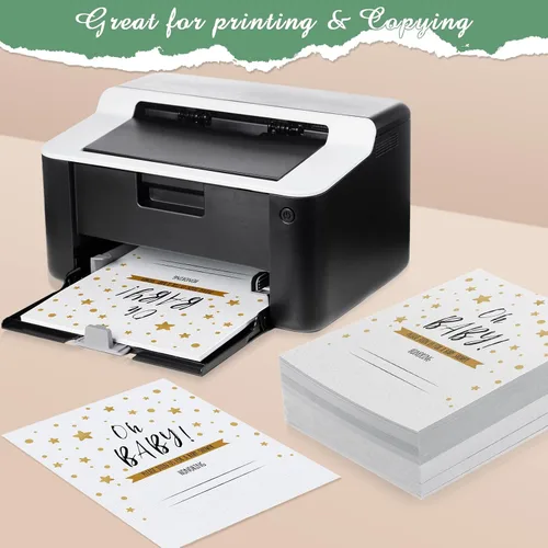 Miniatura 3 de 250 hojas de papel metálico de 8.5 x 11 pulgadas, tarjeta brillante de 80 libras, 210 GSM, papel de impresora de doble cara para bodas, cumpleaños