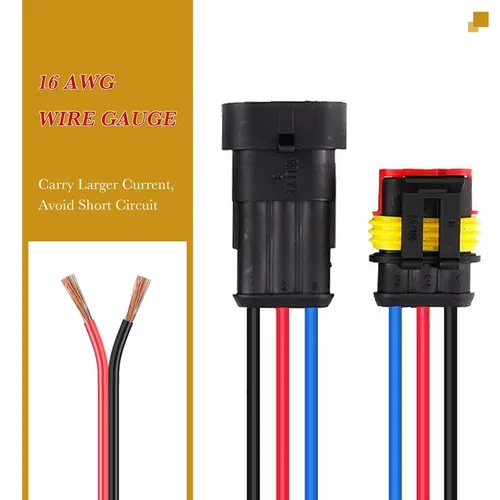 Miniatura 6 de Conector Impermeable de Enchufe de 3 Pines 16AWG, Conectores de Cables Eléctricos Automotrices Macho y Hembra Arnés Adecuados para Automóvil