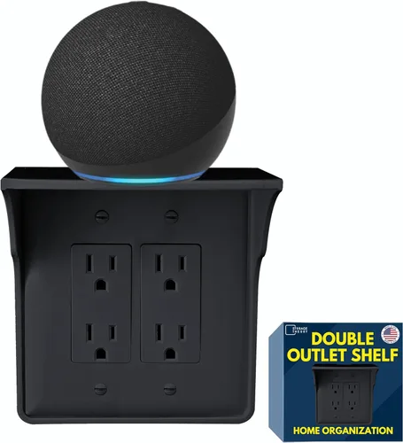 Miniatura 18 de Estante de Enchufes Doble de Pared Power Perch con Correa de Almacenamiento de Cables - Organiza y Recupera Espacio en el Baño - Soporte para Alexa