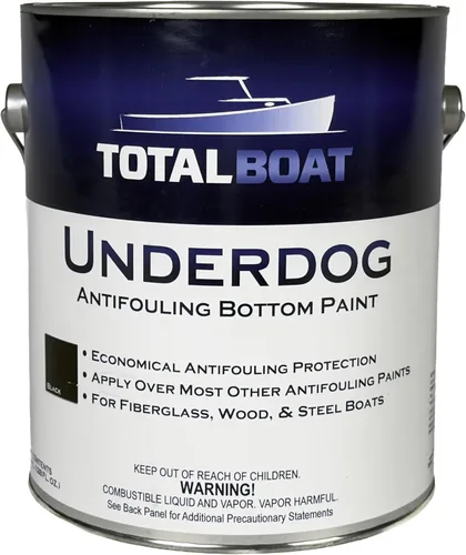 TotalBoat Underdog - Pintura marina antiincrustante para fondo de barcos de fibra de vidrio, madera y acero (negro, galón)