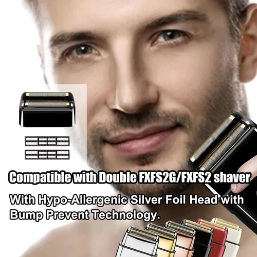 Miniatura 6 de Paquete de 2 láminas de repuesto para afeitadora y cortadores compatibles con BaBylissPRO Double FXFS2 de repuesto de lámina de metal