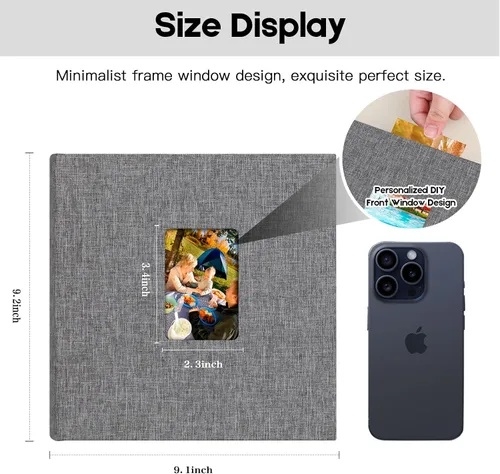 Miniatura 5 de Aevdor - Álbum de fotos de 4 x 6 pulgadas, 240 bolsillos, con espacio para escribir, álbum de fotos para bebé, boda, familia, con notas, cubierta