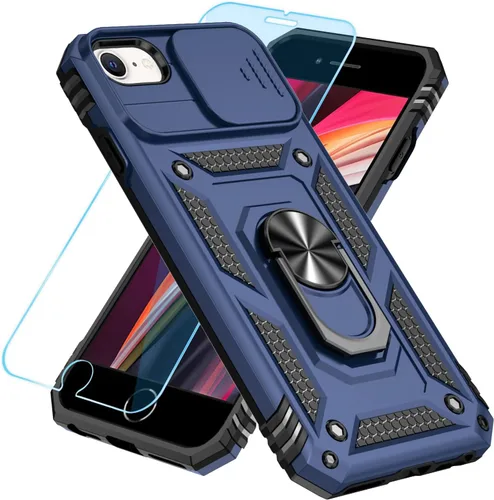 Miniatura 9 de SunStory Compatible con iPhone SE 2022/2020/3ª/2ª / 6/7/8 Funda con protector de pantalla HD y cubierta deslizante para la cámara y soporte