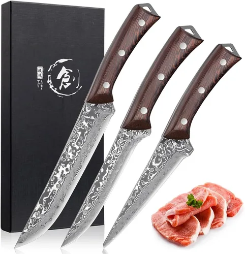 Miniatura 9 de PURPLEBIRD Cuchillo de trinchar de 12 pulgadas, cuchillo de corte ultra afilado, cuchillos de pechuga forjados a mano, cortador de carne de acero