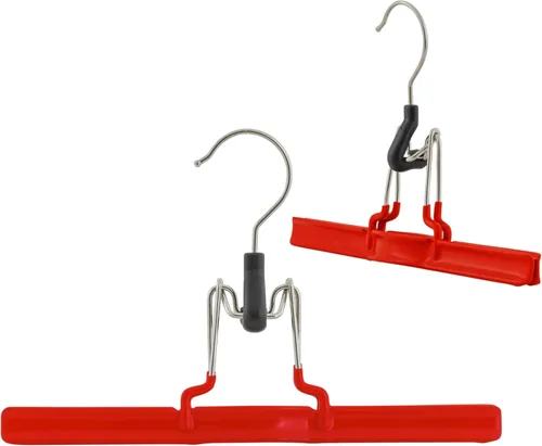 Mawa by Reston Lloyd - Percha antideslizante con abrazadera para pantalones y faldas, estilo M/26, juego de 2, rojo Blanco