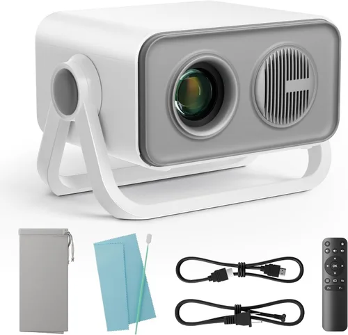 Miniatura 9 de BKZ Proyector portátil con enfoque eléctrico Keystone automático de 360° ajustable de 360° con soporte dual AI, enfoque eléctrico, con Bluetooth